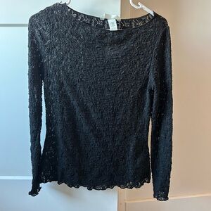 H&M Elegant Black Lace Women's Top
